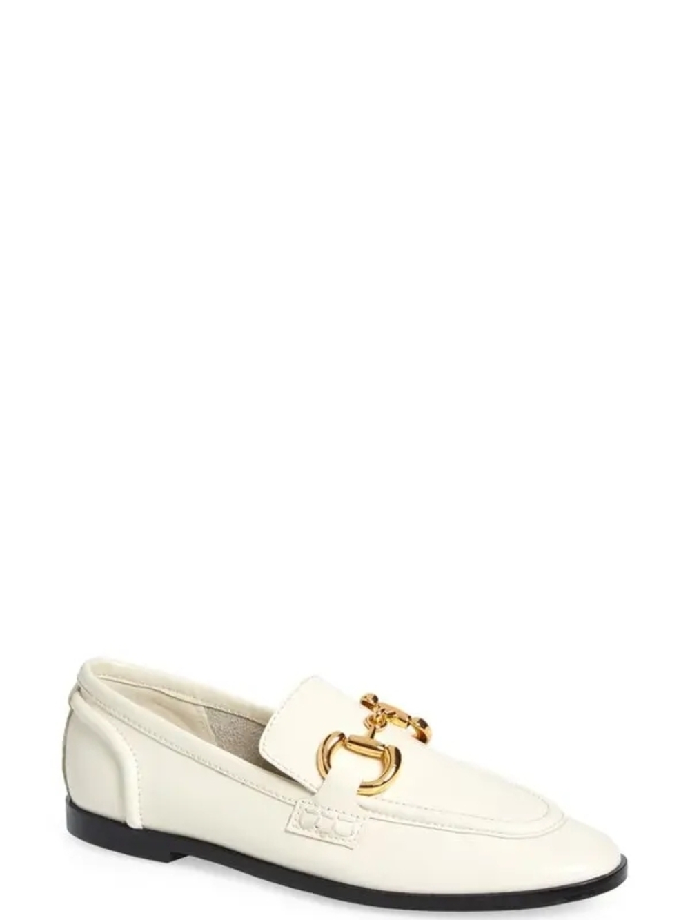 Jeffrey Campbell Ivory Velviteen Horsebit Gold Loafer Size 8 - Picture 7 of 7